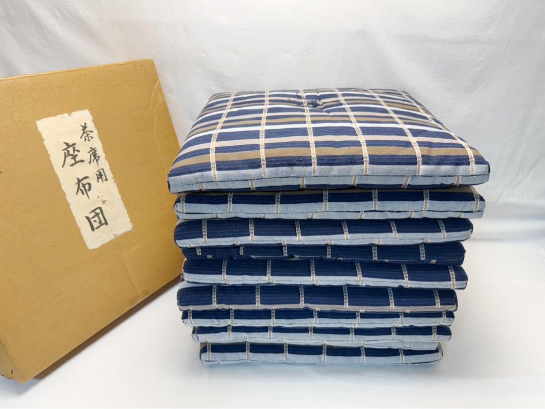 未使用 茶道具 茶席用 和調柄 吉野格子 手作り 座布団 10枚組 敷物 紙箱 茶道具 茶席用 和調柄 吉野格子 手作り 座布団 10枚組 敷物 紙箱
